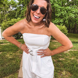 Walk the Walk White Cargo Jumpsuit