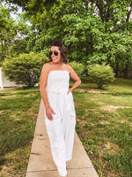 Walk the Walk White Cargo Jumpsuit
