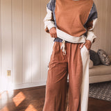 Cinnamon Colorblock Drawstring Pant