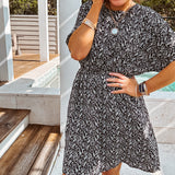FLORAL PRINTED DOLMAN DRESS