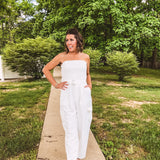 Walk the Walk White Cargo Jumpsuit