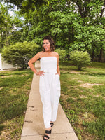 Walk the Walk White Cargo Jumpsuit