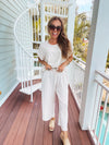 Linen Like Fray Hem Pocket Pant