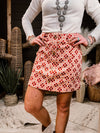 Pink Retro Floral Skirt