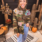 Custom Patchwork Olive Military Jacket