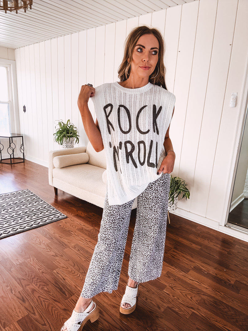 Off White Rock N Roll Tank