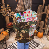 Custom Patchwork Olive Military Jacket