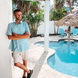 Teal Small Geo Print | Men's Short Sleeve