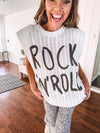 Off White Rock N Roll Tank