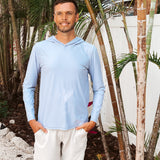 Navy Micro Stripe Golf Hoodie | Men's