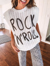 Off White Rock N Roll Tank