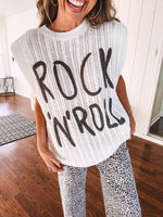 Off White Rock N Roll Tank