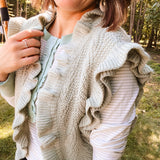 Mint Ruffle Crochet Vest
