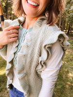 Mint Ruffle Crochet Vest