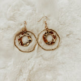 Tortoise Wavy Gold Double Drop