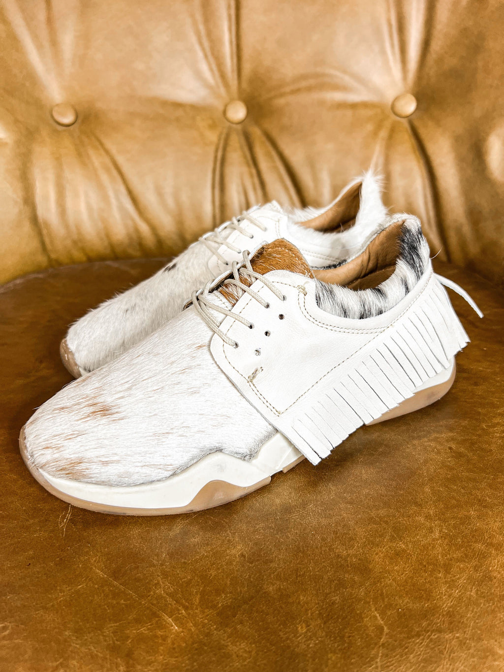 Morgan Cowhide Fringe Tennie