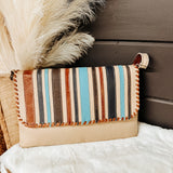 XL Hand Clutch Crossbody | Striped Flap