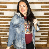 Medium Wash Hooded Denim Jacket