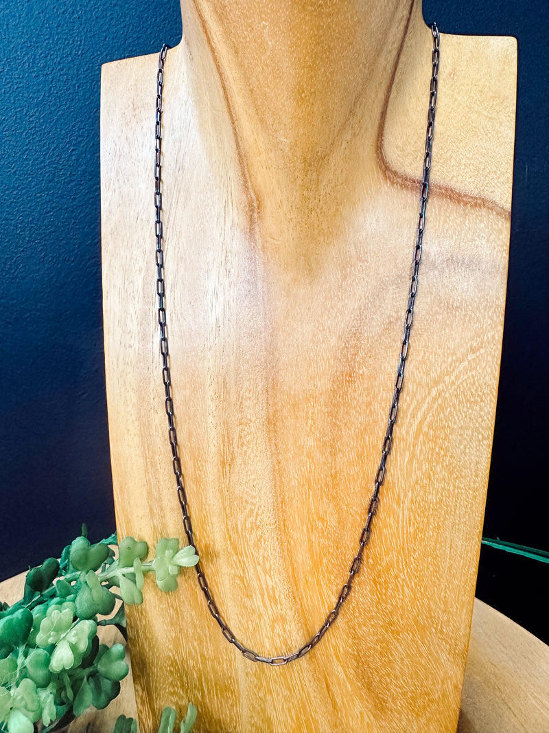 24" Mini Paperclip Chain Layering Necklace