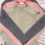 Washed Rib Knit Fitted L/S