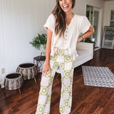 Natural Washed Gauze Button Flowy Top