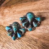 Turquoise Teardrop Cluster Post Earring