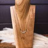 HALF MOON WHITE WIRE WRAPPED GOLD NECKLACE
