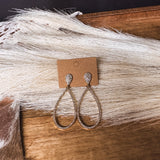 Gold teardrop hoops and teardrop base with pave inlay throughout on a post back