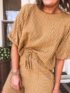 Camel Stripe Pocket Top