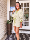 Avocado Stripe Cropped Pullover