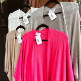 Dolman Short Sleeve Woven Cardigan