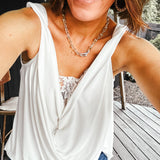 Twisted Strap Lace Inlet Tank