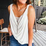 Twisted Strap Lace Inlet Tank