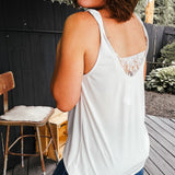 Twisted Strap Lace Inlet Tank