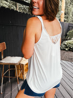 Twisted Strap Lace Inlet Tank