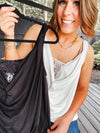 Twisted Strap Lace Inlet Tank