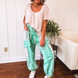 Teal Time Jogger Pant with Crochet