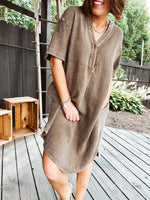 Ash Mineral Wash Cotton Gauze Dress