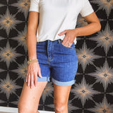 Solid Dark High Rise Shorts