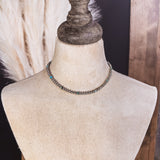 4mm Silver Plated Pearl + Turq | 14"