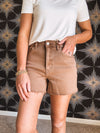 Warm Taupe Mom Shorts