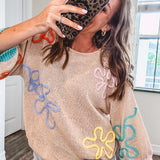 Spritz of Color Flower Embroidered Sweater