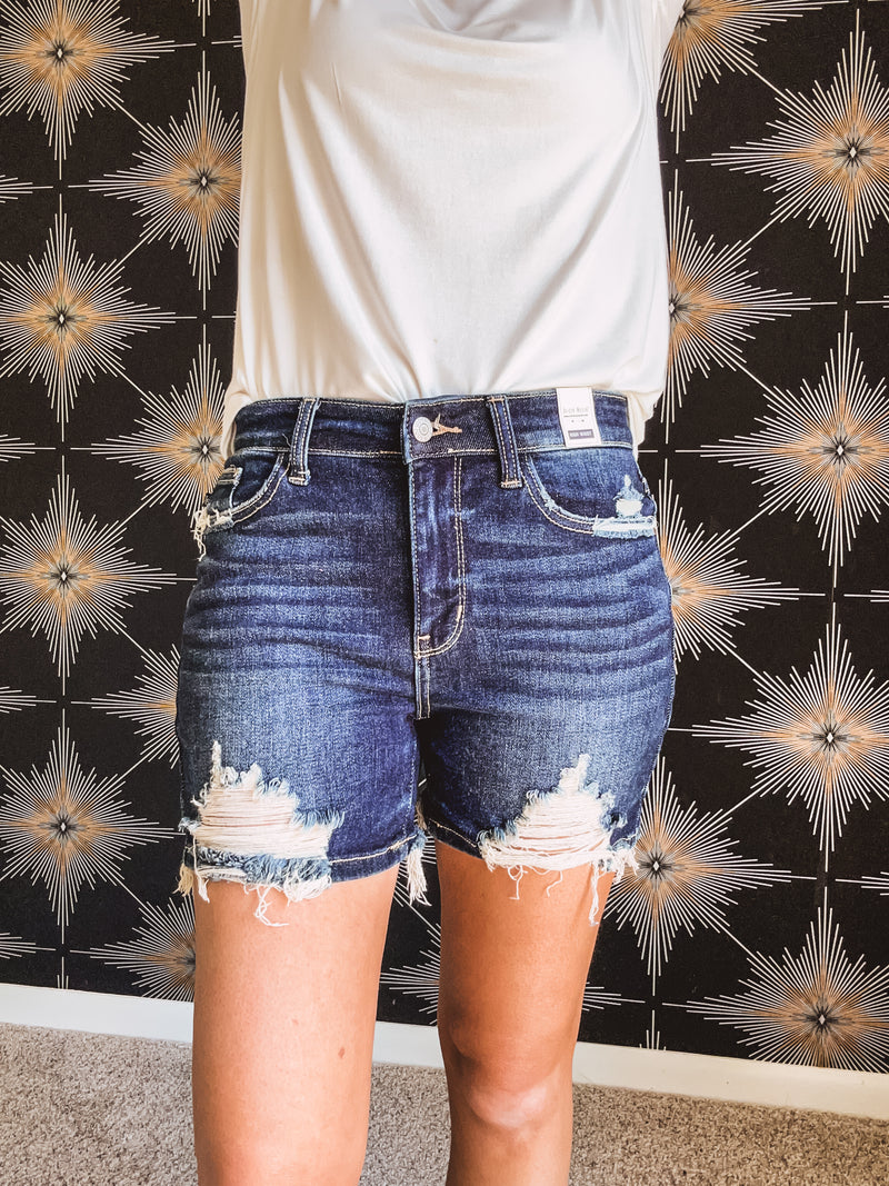 HW Destroyed Dark Shorts
