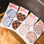 Two neoprene cup holder coasters pre pack in various styles.