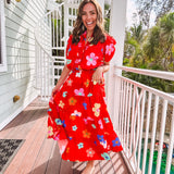Hot Coral Floral Poplin Set | Sold as Separates