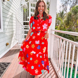 Hot Coral Floral Poplin Set | Sold as Separates