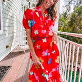 Hot Coral Floral Poplin Set | Sold as Separates