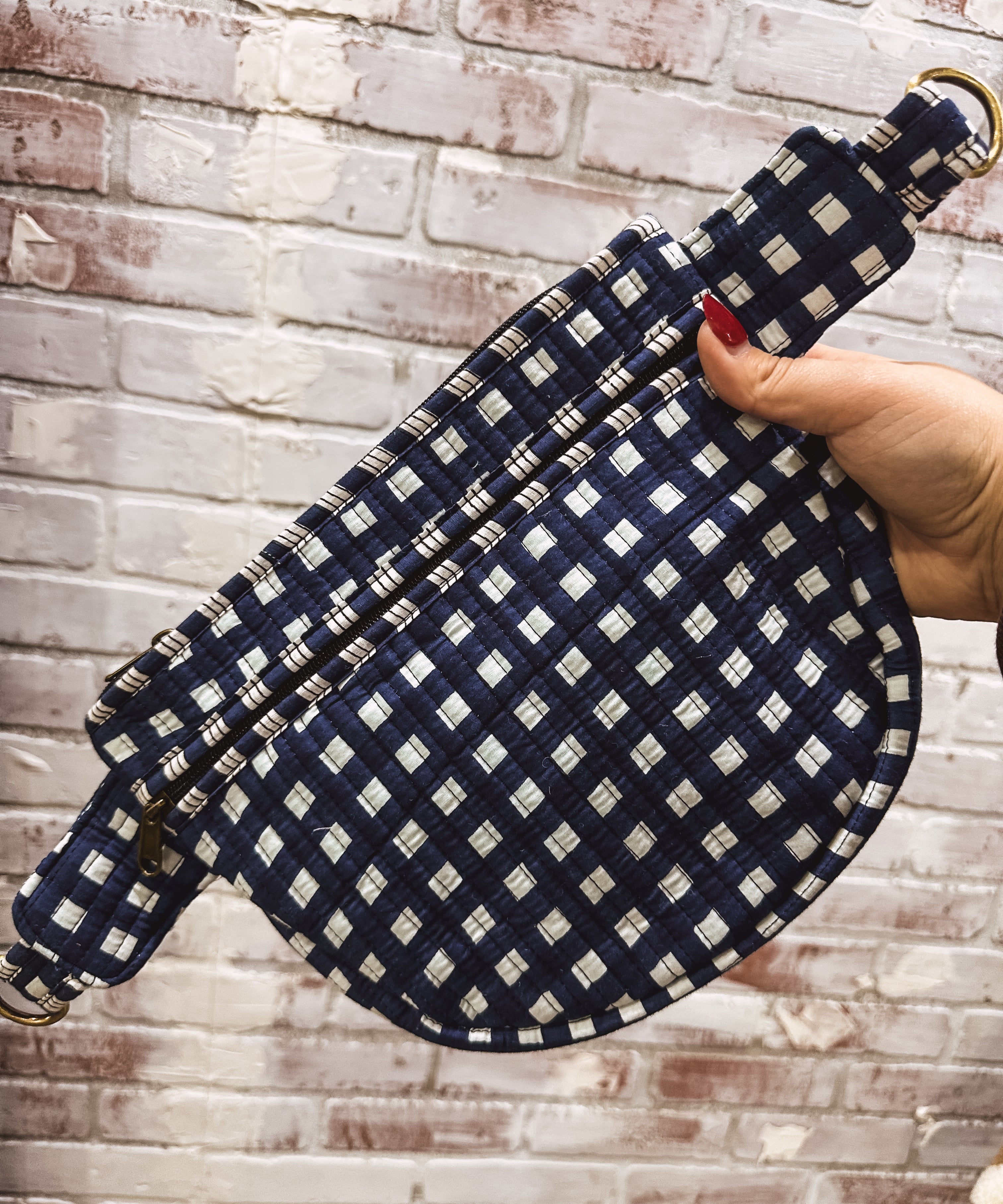 Gingham Quilted Bum Bag