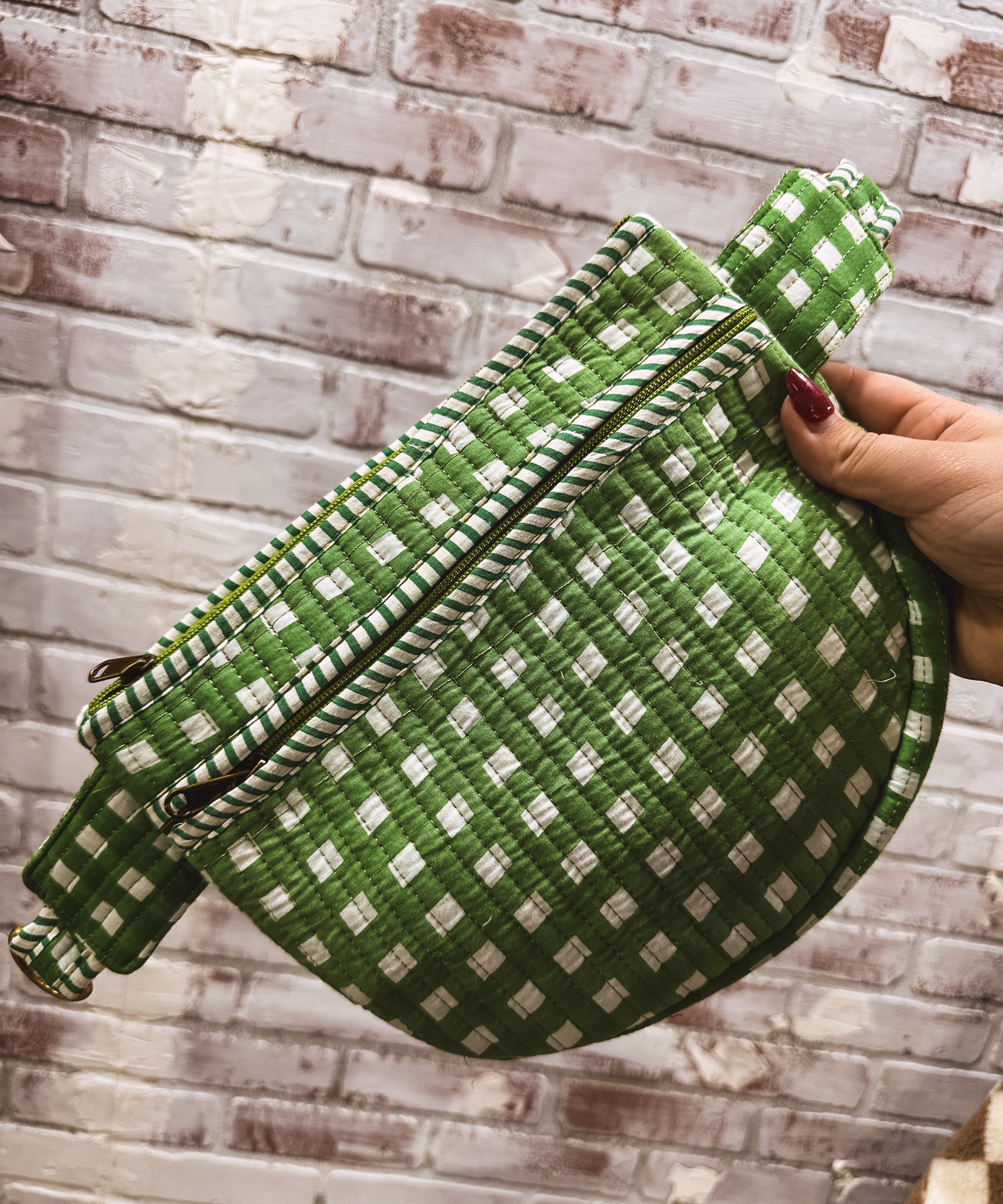 Gingham Quilted Bum Bag