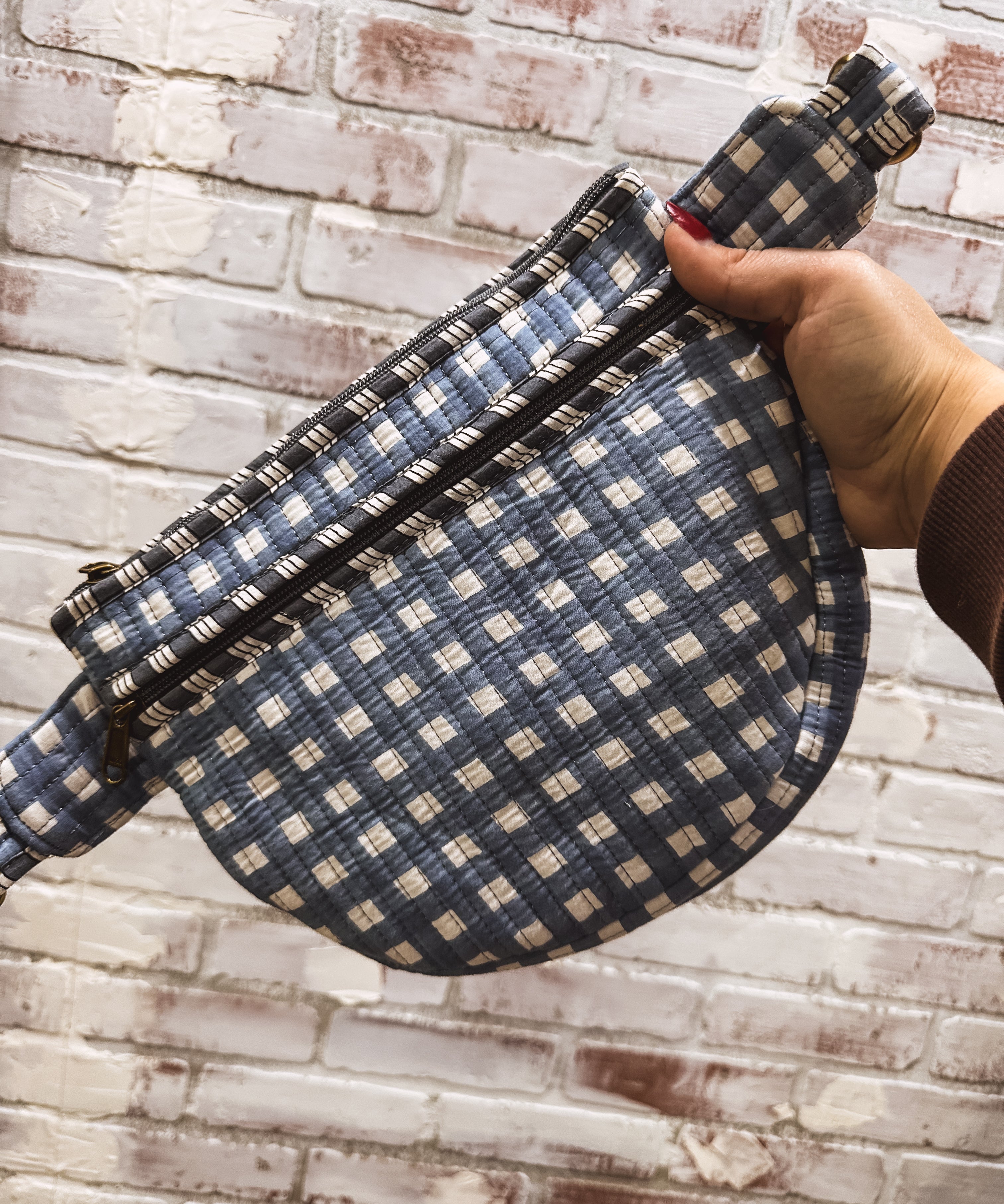 Gingham Quilted Bum Bag